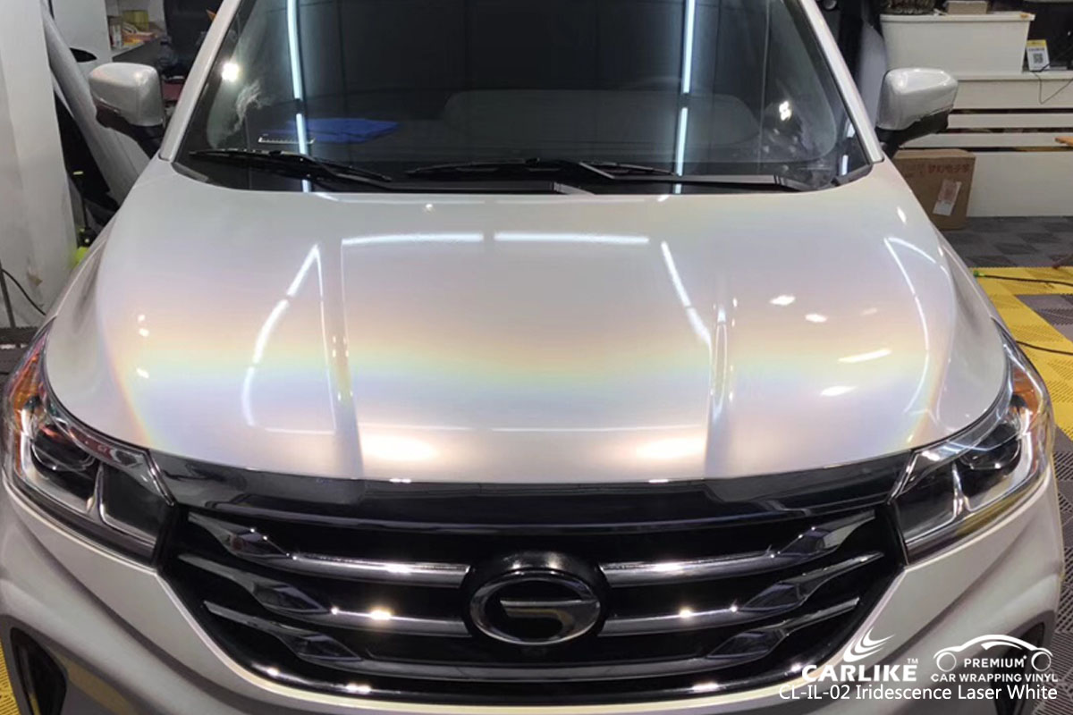 CARLIKE CL-IL-02 iridescence laser white car wrap vinyl for Trumpchi