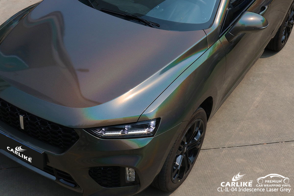 CARLIKE CL-IL-04 iridescence laser grey car wrapping vinyl for Lincoln