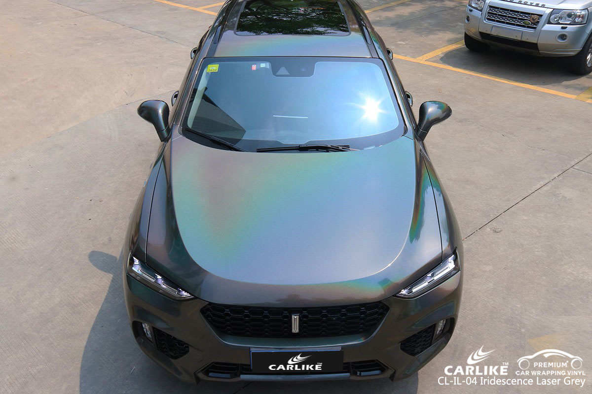 CARLIKE CL-IL-04 iridescence laser grey car wrapping vinyl for Lincoln
