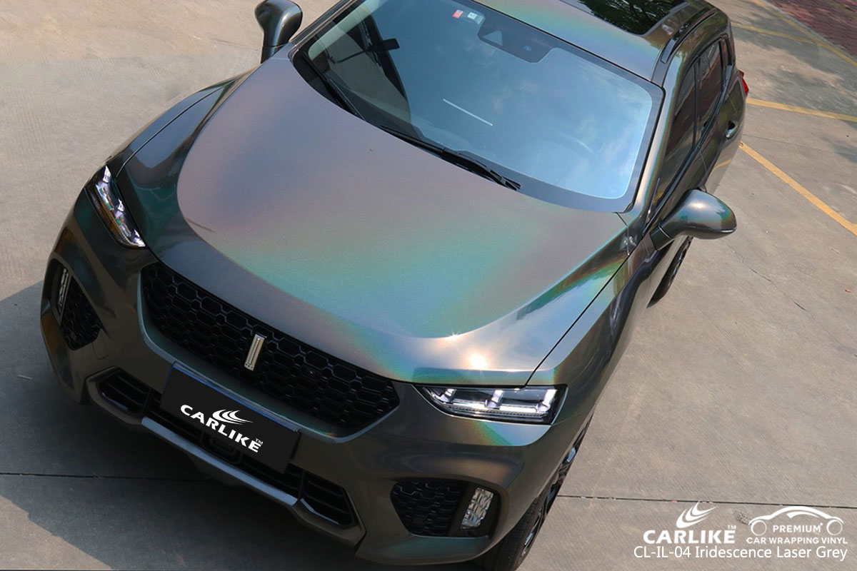 CARLIKE CL-IL-04 iridescence laser grey car wrapping vinyl for Lincoln