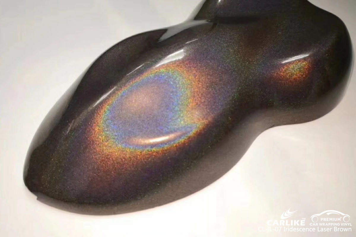 CARLIKE CL-IL-07 iridescence laser brown car wrap vinyl for Porsche