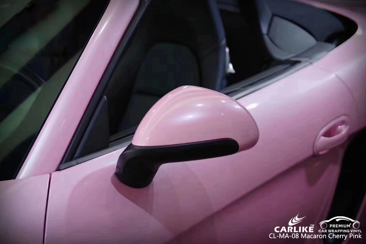 CARLIKE CL-MA-08 macaron cherry pink car wrapping vinyl for Porsche
