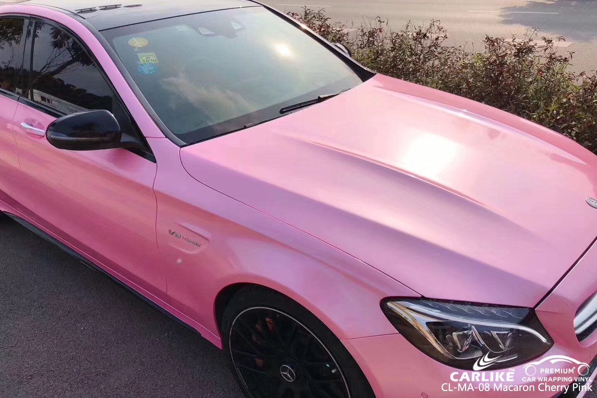 CARLIKE CL-MA-08 macaron cherry pink car wrap vinyl for Mercedes-Benz