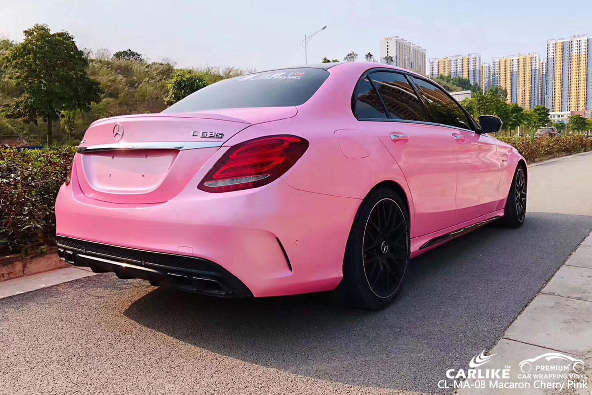 CARLIKE CL-MA-08 macaron cherry pink car wrap vinyl for Mercedes-Benz