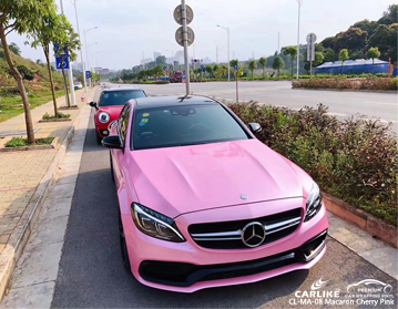 CL-MA-08 vinil cor-de-rosa do envoltório do carro da cereja do macaron para Mercedes-Benz