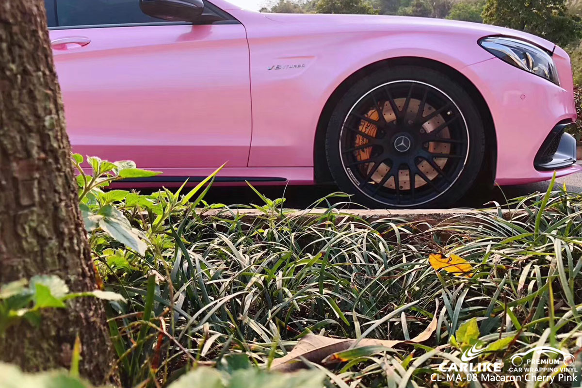 CARLIKE CL-MA-08 macaron cherry pink car wrap vinyl for Mercedes-Benz