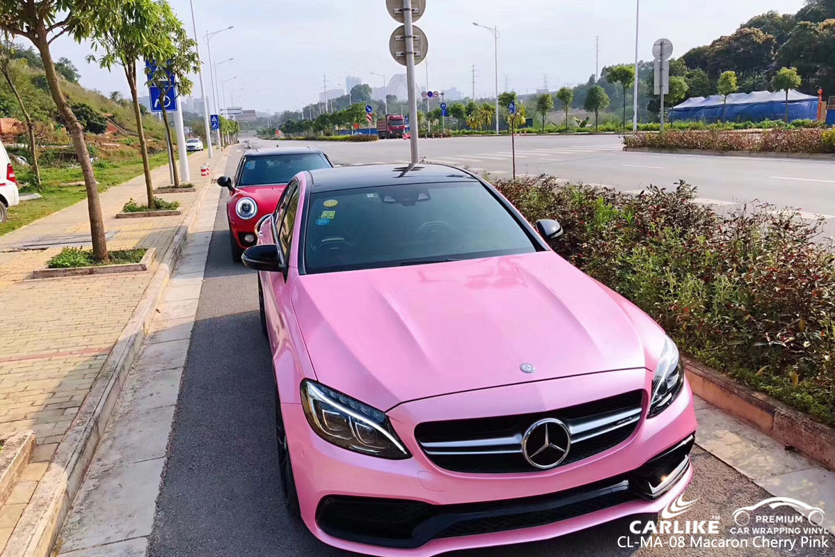 CARLIKE CL-MA-08 macaron cherry pink car wrap vinyl for Mercedes-Benz
