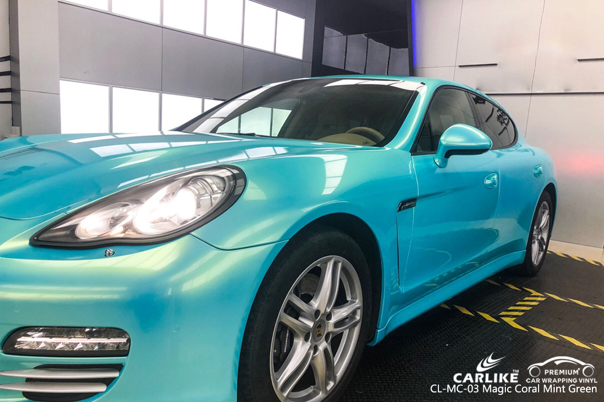 CARLIKE CL-MC-03 magic coral mint green car wrap vinyl for Porsche