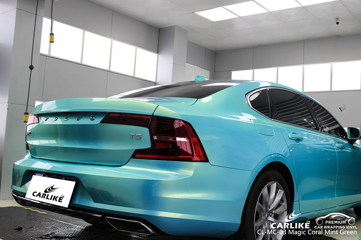 CARLIKE CL-MC-03 magic coral mint green car wrap vinyl for Volvo