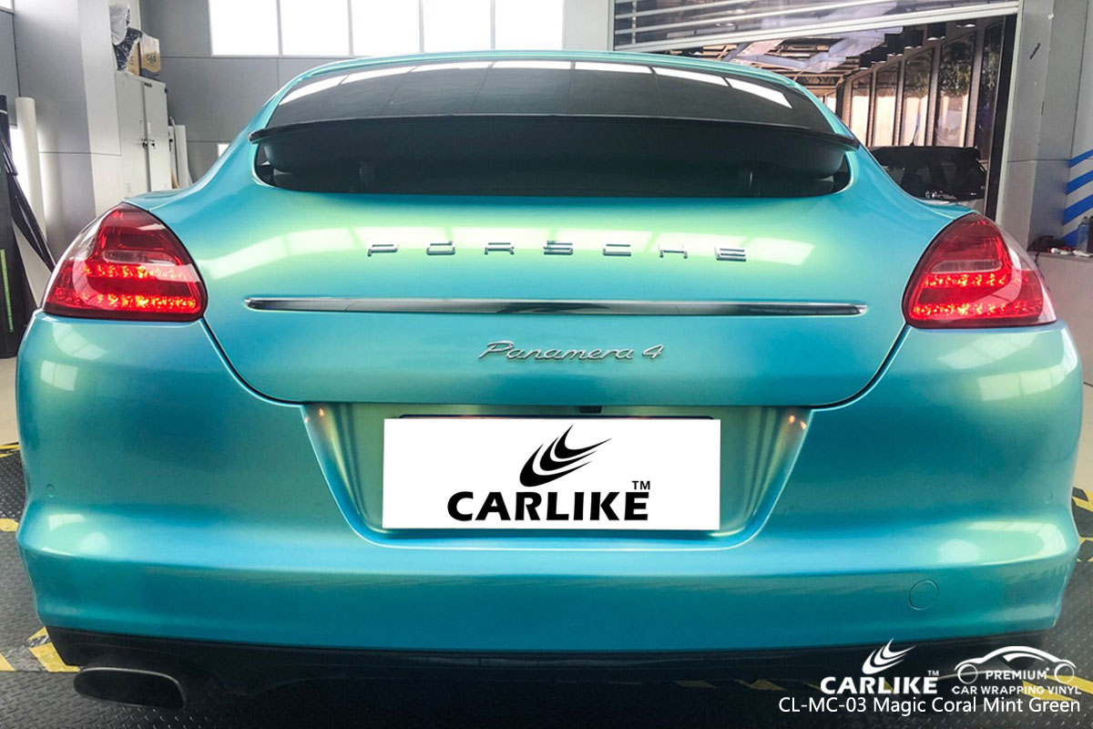 CARLIKE CL-MC-03 magic coral mint green car wrap vinyl for Porsche