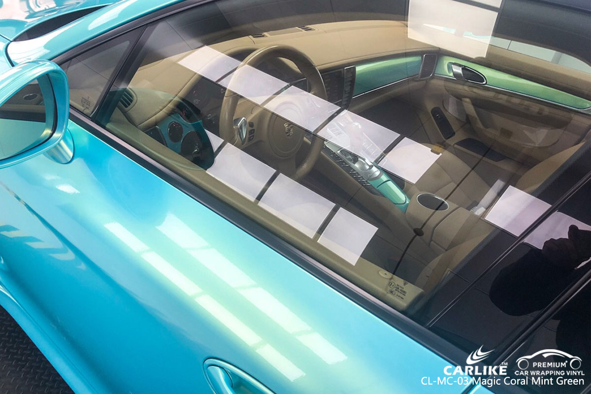 CARLIKE CL-MC-03 magic coral mint green car wrap vinyl for Porsche