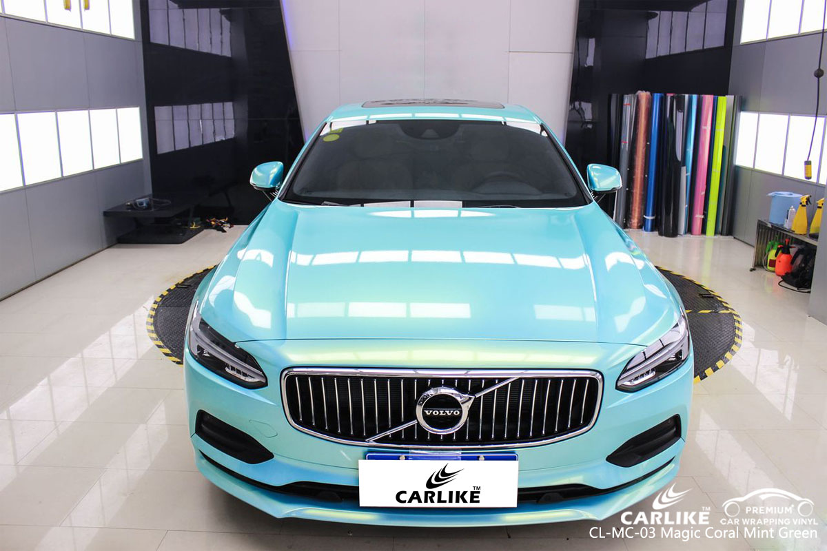 CARLIKE CL-MC-03 magic coral mint green car wrap vinyl for Volvo