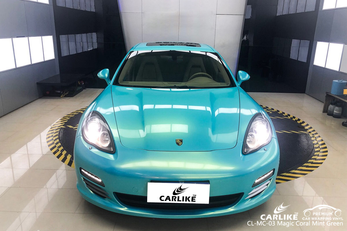 CARLIKE CL-MC-03 magic coral mint green car wrap vinyl for Porsche