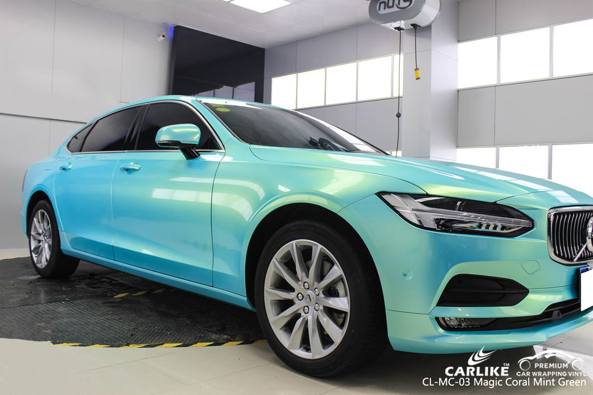 CARLIKE CL-MC-03 magic coral mint green car wrap vinyl for Volvo