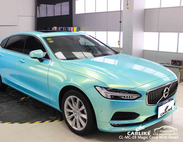 CARLIKE CL-MC-03 Volvo için sihirli mercan nane yeşil araba sarma vinil