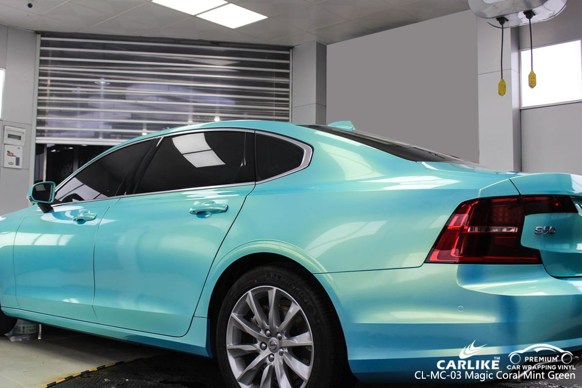 CARLIKE CL-MC-03 magic coral mint green car wrap vinyl for Volvo