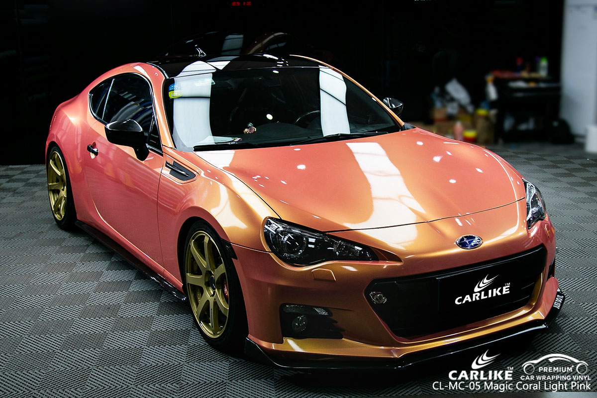 CARLIKE CL-MC-05 magic coral light pink car wrap vinyl for Subaru