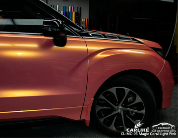 CARLIKE CL-MC-05 Honda için sihirli mercan açık pembe araba sarma vinil