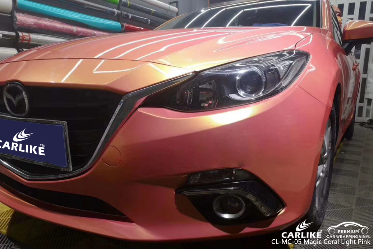 CARLIKE CL-MC-05 magic coral light pink car wrap vinyl for Mazda