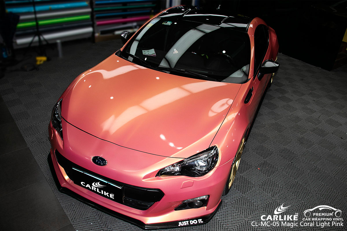 CARLIKE CL-MC-05 magic coral light pink car wrap vinyl for Subaru