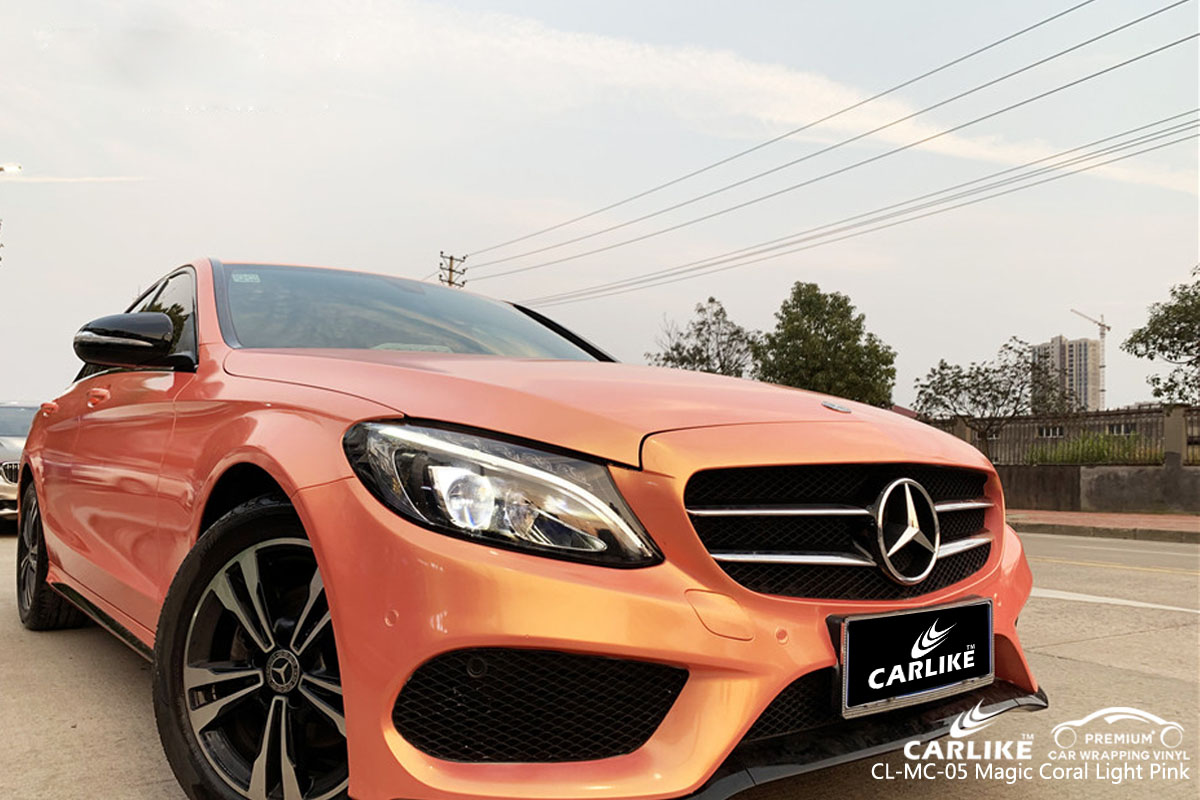 CARLIKE CL-MC-05 magic coral light pink car wrap vinyl for Mercedes-Benz