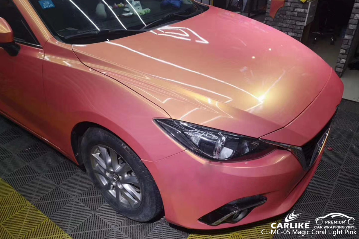 CARLIKE CL-MC-05 magic coral light pink car wrap vinyl for Mazda