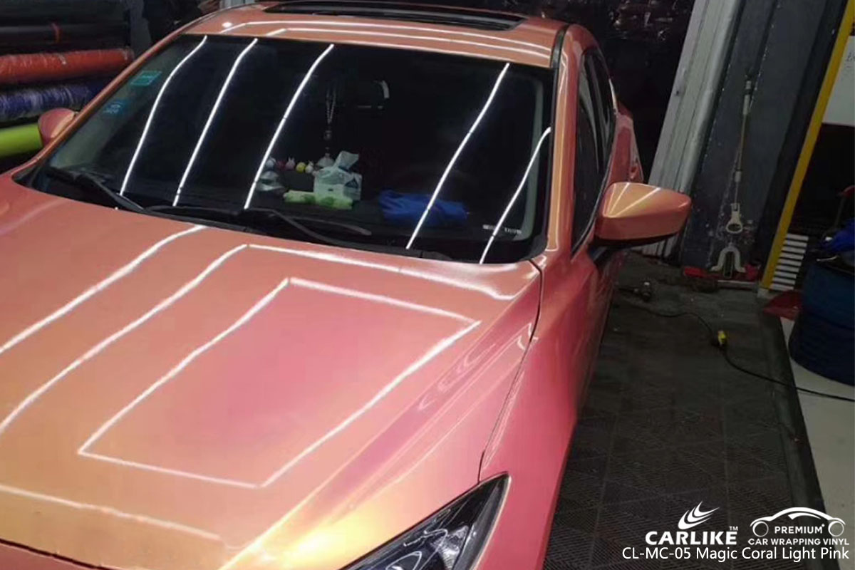 CARLIKE CL-MC-05 magic coral light pink car wrap vinyl for Mazda