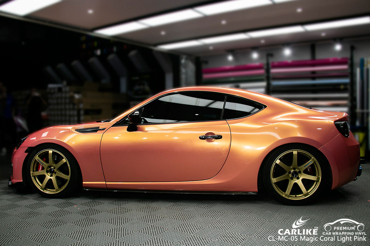 CARLIKE CL-MC-05 magic coral light pink car wrap vinyl for Subaru