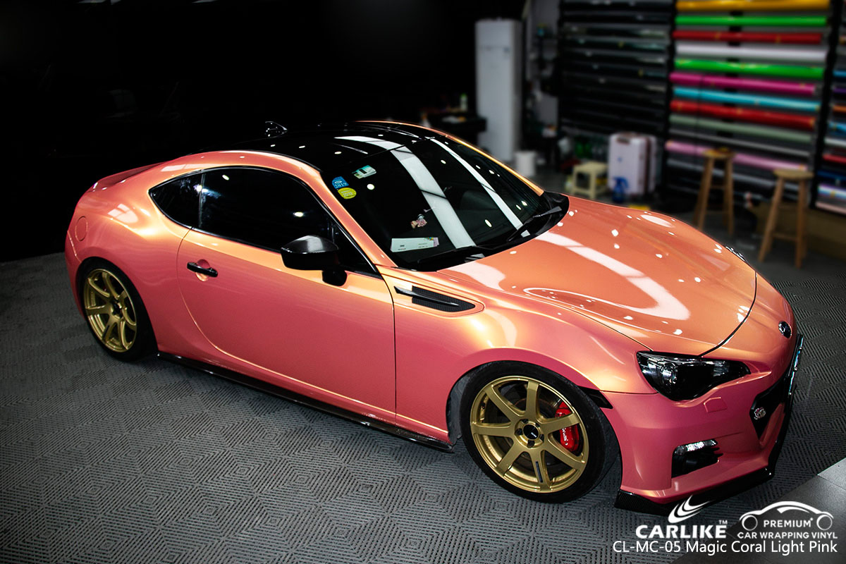 CARLIKE CL-MC-05 magic coral light pink car wrap vinyl for Subaru