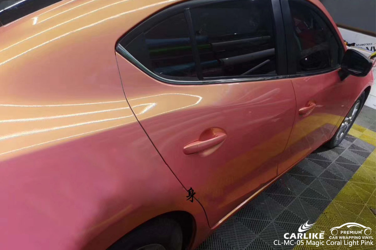 CARLIKE CL-MC-05 magic coral light pink car wrap vinyl for Mazda