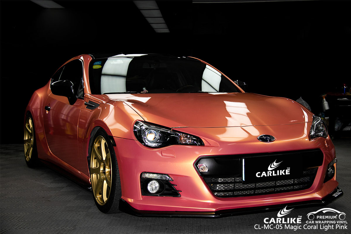 CARLIKE CL-MC-05 magic coral light pink car wrap vinyl for Subaru