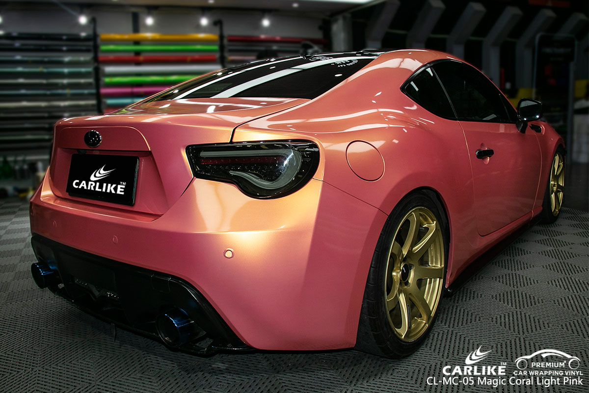 CARLIKE CL-MC-05 magic coral light pink car wrap vinyl for Subaru