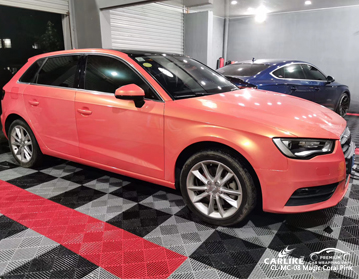 CARLIKE CL-MC-08 Audi için sihirli mercan pembe araba sarma vinil