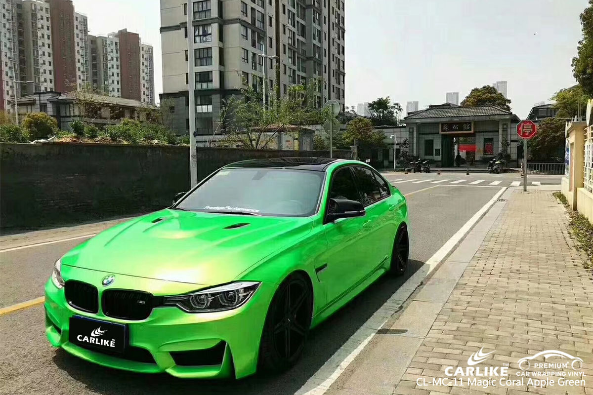 CARLIKE CL-MC-11 magic coral apple green car wrap vinyl for BMW