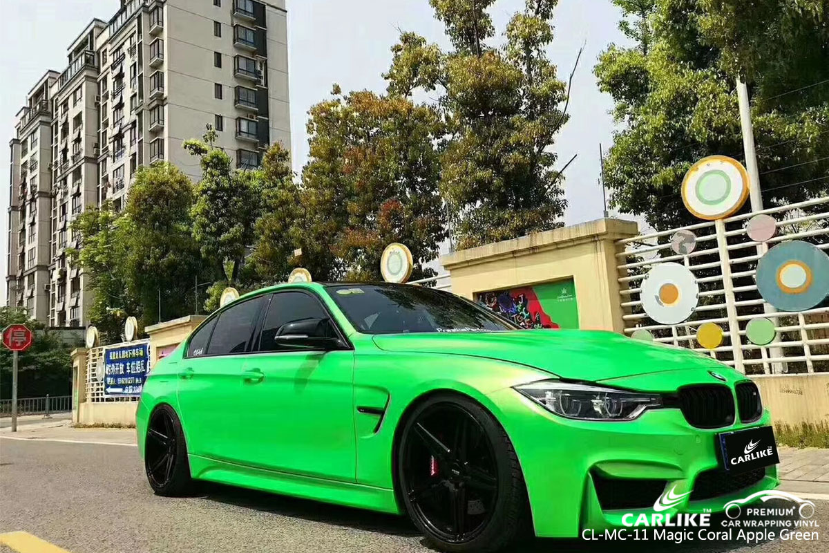 CARLIKE CL-MC-11 magic coral apple green car wrap vinyl for BMW