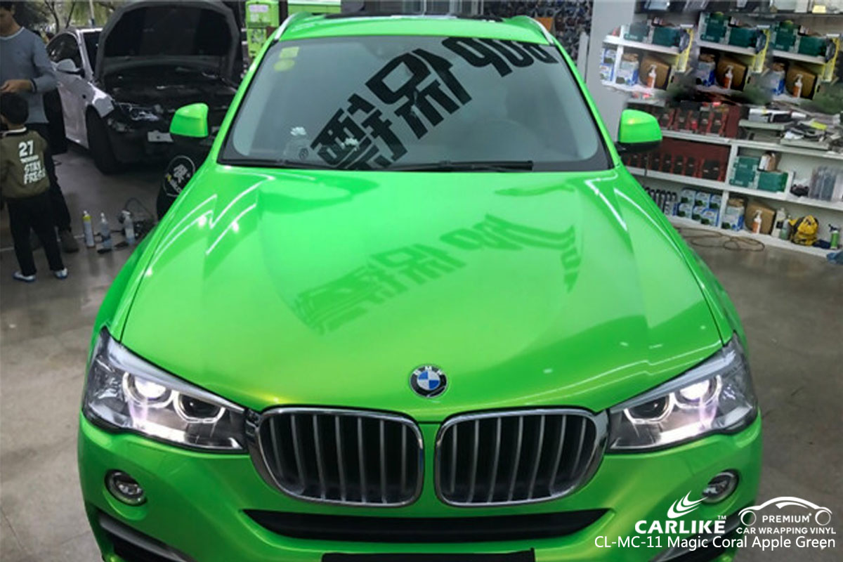 CARLIKE CL-MC-11 magic coral apple green car wrap vinyl for BMW