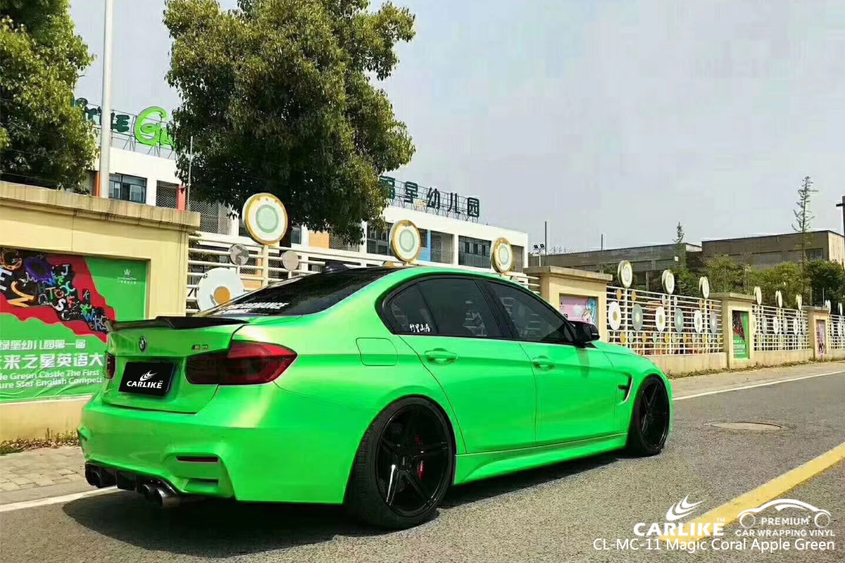 CARLIKE CL-MC-11 magic coral apple green car wrap vinyl for BMW