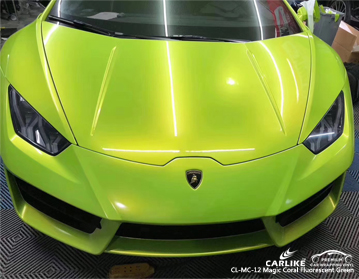 CL-MC-12 vinile magico verde fluorescente avvolgente in vinile per Lamborghini
