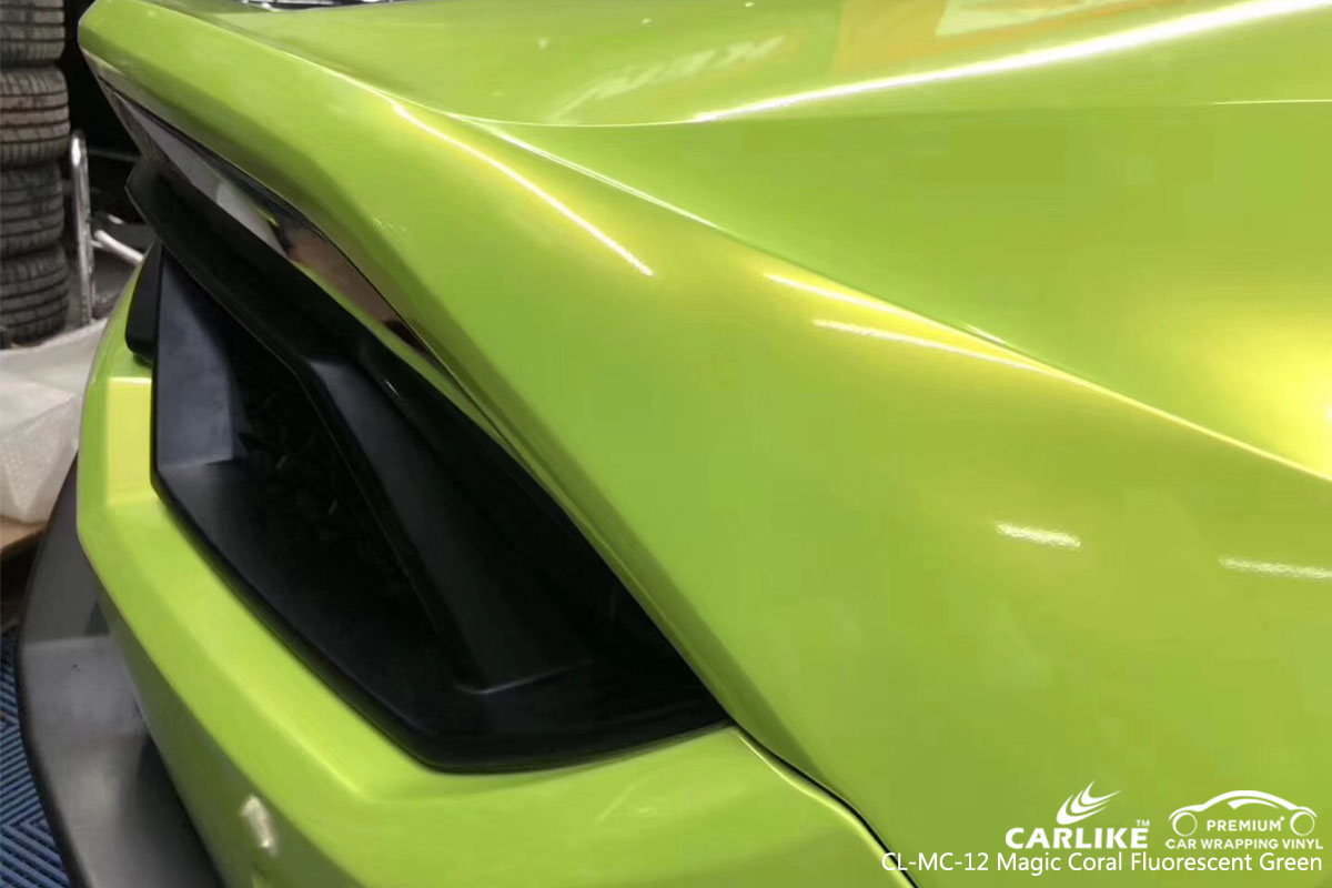 CARLIKE CL-MC-12 magic coral fluorescent green car wrap vinyl for Lamborghini