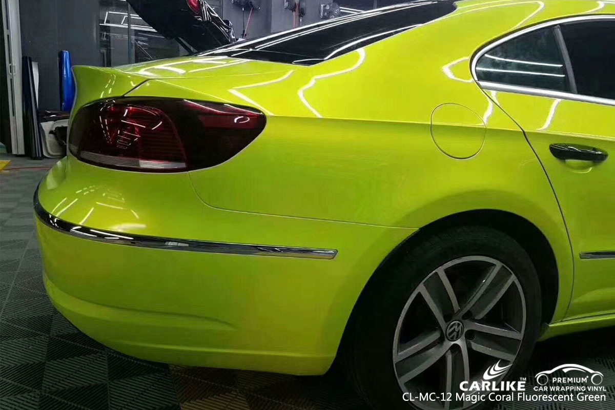 CARLIKE CL-MC-12 magic coral fluorescent green car wrap vinyl for Volkswagen