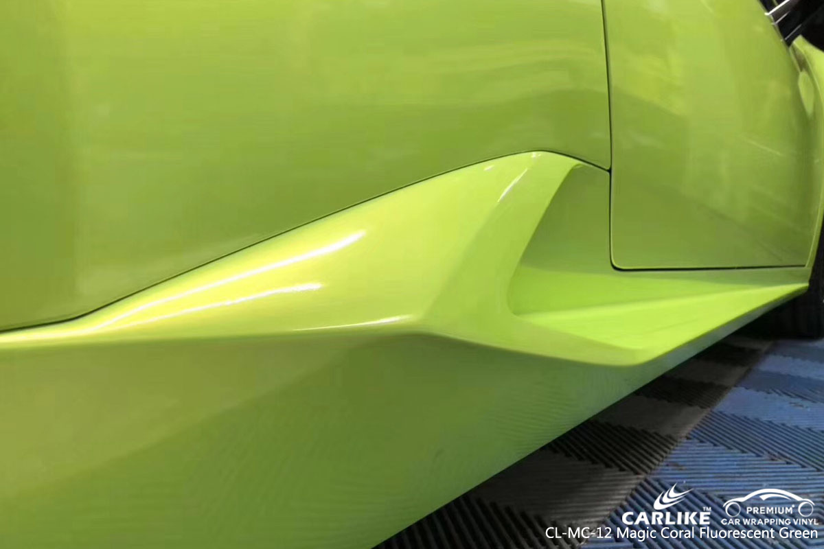 CARLIKE CL-MC-12 magic coral fluorescent green car wrap vinyl for Lamborghini