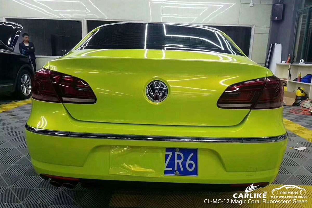 CARLIKE CL-MC-12 magic coral fluorescent green car wrap vinyl for Volkswagen