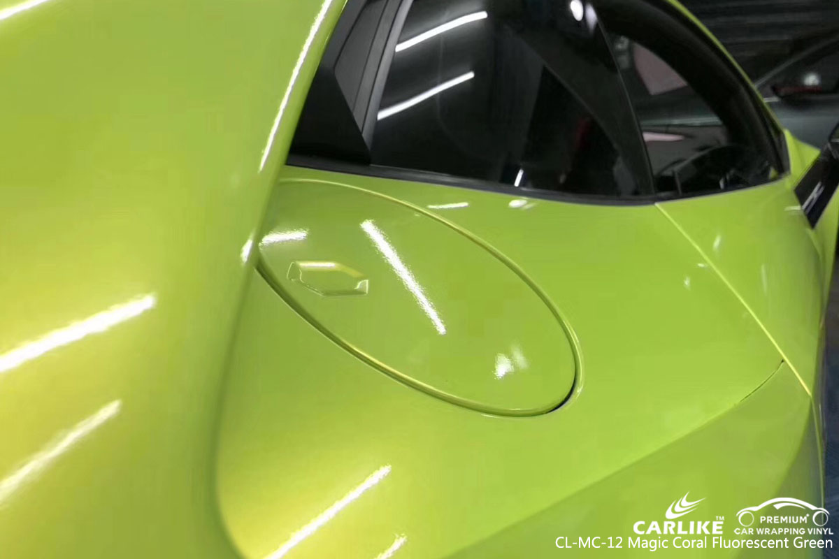 CARLIKE CL-MC-12 magic coral fluorescent green car wrap vinyl for Lamborghini