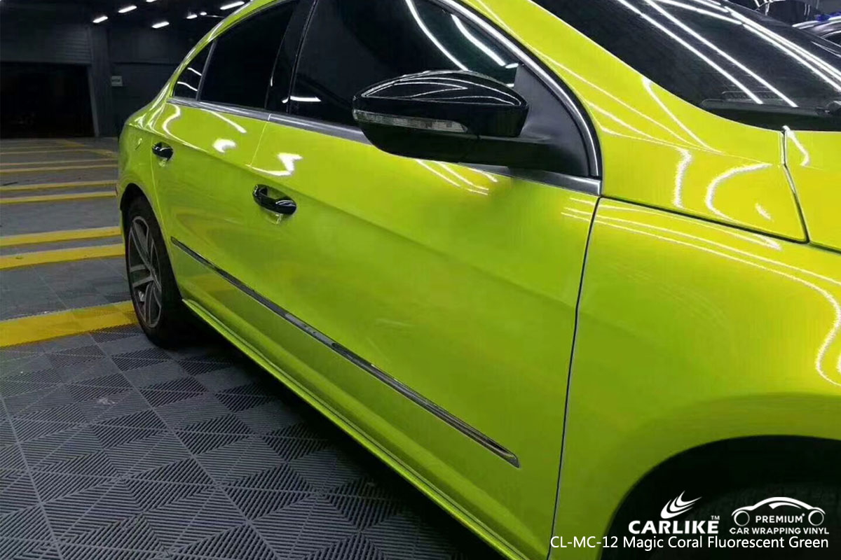 CARLIKE CL-MC-12 magic coral fluorescent green car wrap vinyl for Volkswagen