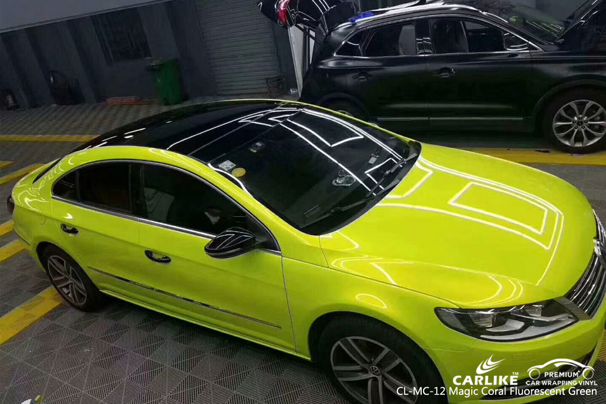 CARLIKE CL-MC-12 magic coral fluorescent green car wrap vinyl for Volkswagen