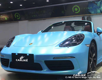 CARLIKE CL-ME-01 elektro sihirli ışık gök mavisi araba sarma vinil ferrari