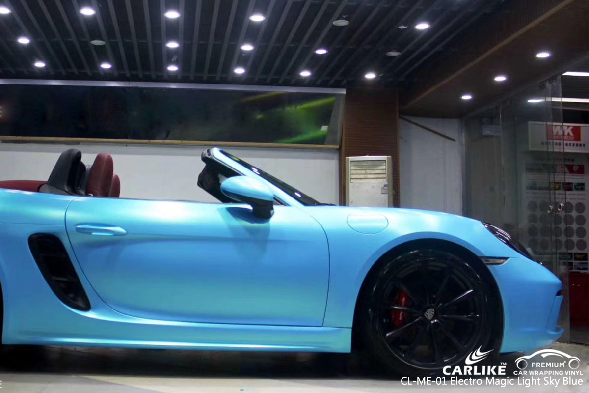 CARLIKE CL-ME-01 electro magic light sky blue car wrap vinyl for Ferrari