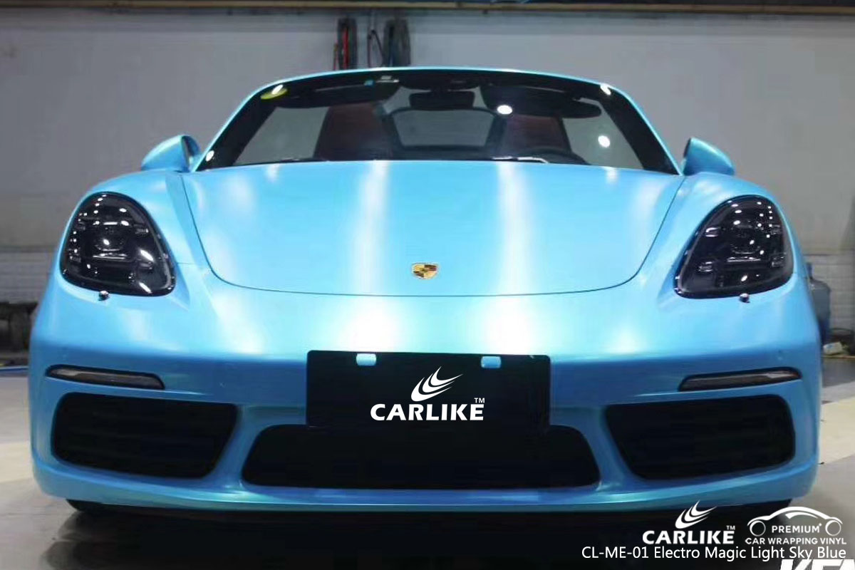 CARLIKE CL-ME-01 electro magic light sky blue car wrap vinyl for Ferrari