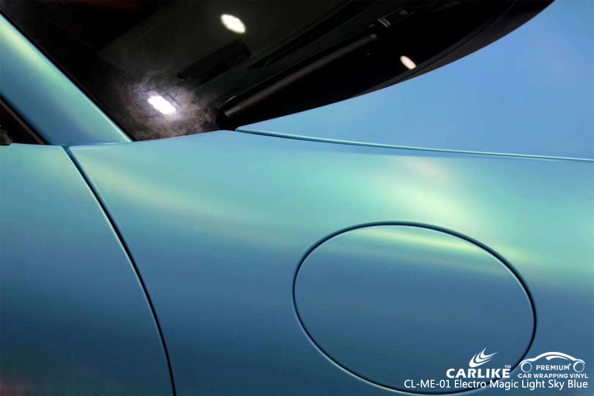 CARLIKE CL-ME-01 electro magic light sky blue car wrap vinyl for Ferrari