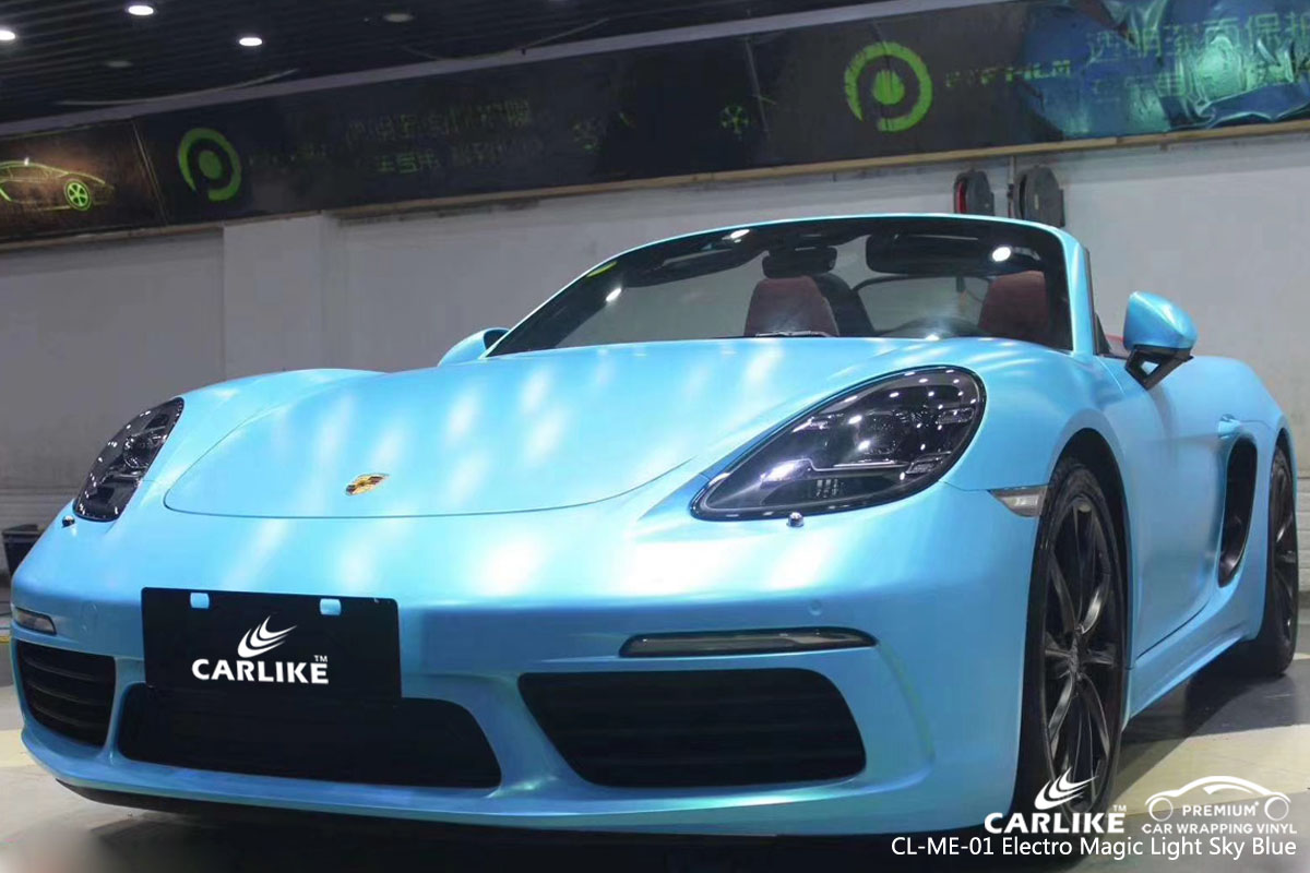 CARLIKE CL-ME-01 electro magic light sky blue car wrap vinyl for Ferrari